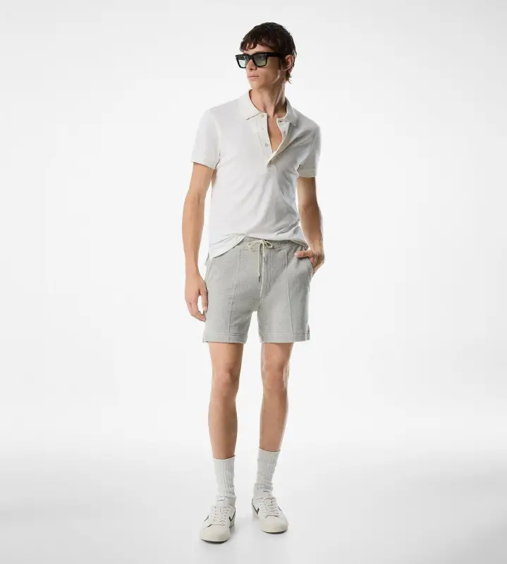 COTTON CASHMERE SHORT SLEEVE POLO CHALK online
